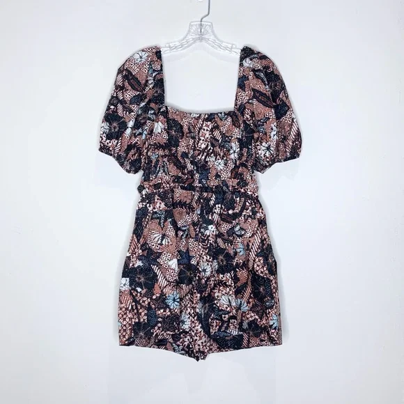 Ulla Johnson Alegria Playsuit (Sz 6) Puff Sleeve Poplin Romper Rosewood